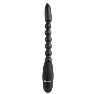 Pipedream Anal Fantasy Collection Flexa-Pleaser Power Beads - szilikon, vízálló, vibrációs anál golyósor - 17,8/27 cm (fekete)