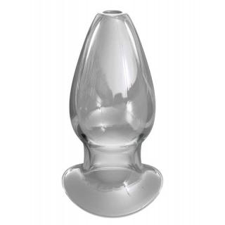Pipedream Anal Fantasy Elite Collection Mega Anal Gaper - vízálló, üveg anál dildó - 12,6 cm (átlátszó)