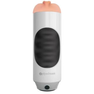 Pipedream Extreme Toyz Mega Grip Vibrating Stroker Pussy - vízálló, élethű, vibrációs vagina maszturbátor (fehér-fekete-testszínű)