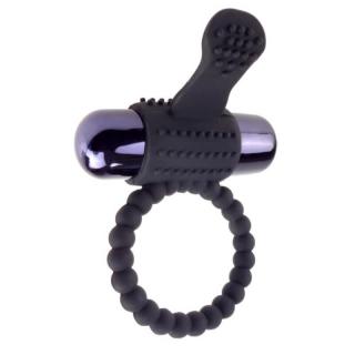 Pipedream Fantasy C-Ringz Vibrating Silicone Super Ring - szilikon, csiklóizgatós, vízálló, vibrációs péniszgyűrű (fekete)