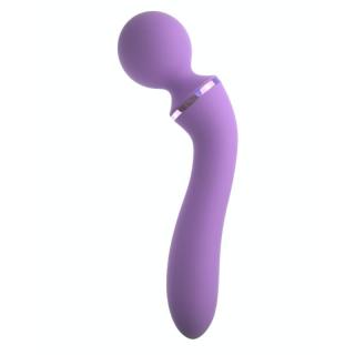 Pipedream Fantasy For Her Duo Wand Massage-Her - szilikon, akkus, G-pontos, vízálló, masszírozó vibrátor - 19 cm (lila)