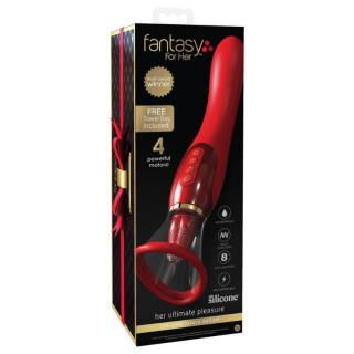 Pipedream Fantasy For Her Her Ultimate Pleasure Holiday Version - szilikon, akkus, G-pontos, vízálló, csiklóizgató vibrátor - 25,4 cm (arany-piros)