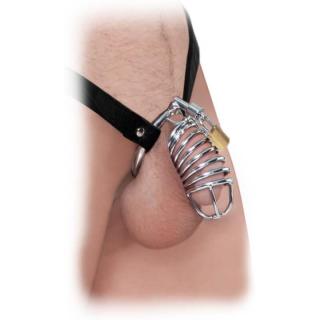 Pipedream Fetish Fantasy Extreme Extreme Chastity Belt - fém pénisz zár - 7,6 cm (ezüst-fekete)