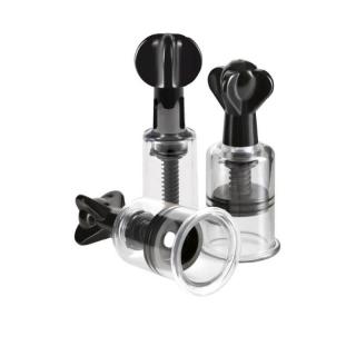 Pipedream Fetish Fantasy Series Limited Edition Super Suckers Trio - vízálló mellbimbó és vaginapumpa (fekete-átlátszó)