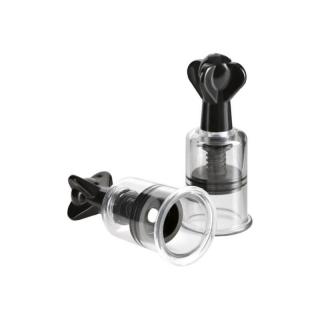 Pipedream Fetish Fantasy Series Limited Edition Super Suckers - vízálló mellbimbó pumpa (fekete-átlátszó)