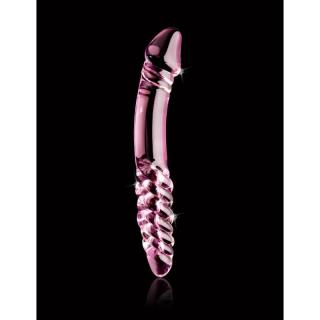 Pipedream Icicles No. 57 - vízálló, G-pontos, kétvégű dildó - 23 cm (rózsaszín)