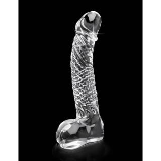 Pipedream Icicles No. 61 - üveg, herés, vízálló dildó - 16,5 cm (átlátszó)
