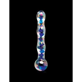 Pipedream Icicles No. 8 - üveg, vízálló dildó - 17,8 cm (kék-átlátszó)