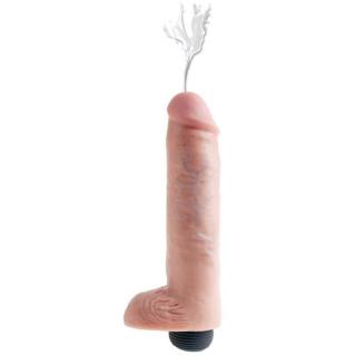 Pipedream King Cock 10" Squirting Cock With Balls - szilikon, herés, vízálló, élethű dildó - 25 cm (testszínű)