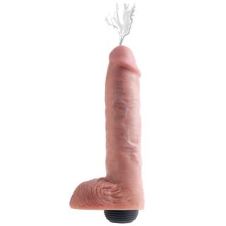 Pipedream King Cock 11" Squirting Cock With Balls - szilikon, herés, vízálló, élethű dildó - 28 cm (testszínű)