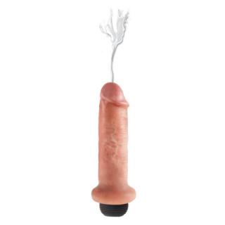 Pipedream King Cock 6" Squirting Cock - szilikon, letapasztható, vízálló, élethű dildó - 15 cm (testszínű)