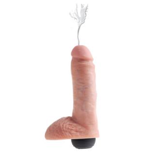Pipedream King Cock 8" Squirting Cock With Balls - herés, vízálló, élethű dildó - 20,3 cm (testszínű)