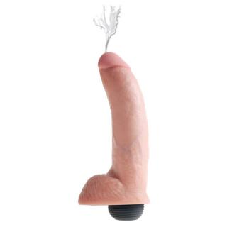 Pipedream King Cock 9" Squirting Cock With Balls - szilikon, herés, vízálló, élethű dildó - 23 cm (testszínű)