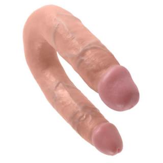 Pipedream King Cock Medium Double Trouble - kétvégű, vízálló, élethű dildó - 14/35 cm (testszínű)