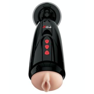 Pipedream PDX Elite Dirty Talk Starter Stroker - akkus, letapasztható, vízálló, élethű, vibrációs vagina maszturbátor (fekete-testszínű)