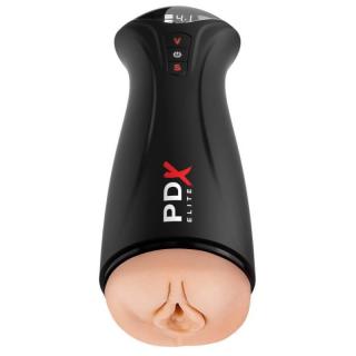 Pipedream PDX Elite Fuck-Gasm - akkus, vízálló, élethű, vibrációs vagina maszturbátor (fekete-testszínű)