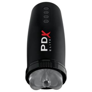 Pipedream PDX Elite Moto Bator 2 - akkus, vibrációs vagina maszturbátor (fekete-átlátszó)
