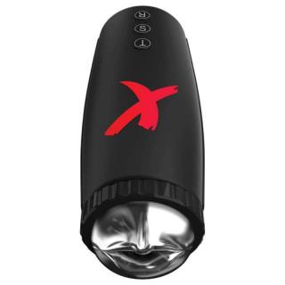 Pipedream PDX Elite Moto Bator - vízálló, vibrációs száj maszturbátor (fekete-átlátszó)