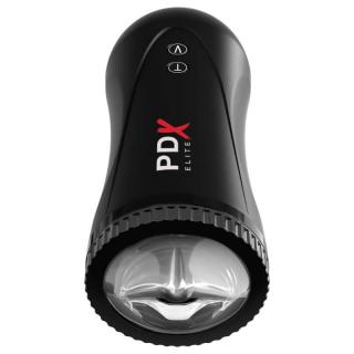 Pipedream PDX Elite Moto Stroker - akkus, vízálló, vibrációs száj maszturbátor (fekete)