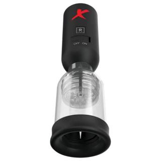 Pipedream PDX Elite Tip Teazer Power Pump - szilikon, vibrációs péniszpumpa (fekete-átlátszó)