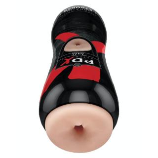 Pipedream PDX Elite Vibrating Anal Stroker - vízálló, vibrációs, élethű popsi maszturbátor (fekete-testszínű)