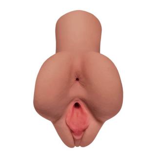 Pipedream PDX Plus Pick Your Pleasure Stroker - vízálló, élethű vagina és popsi maszturbátor (tan)