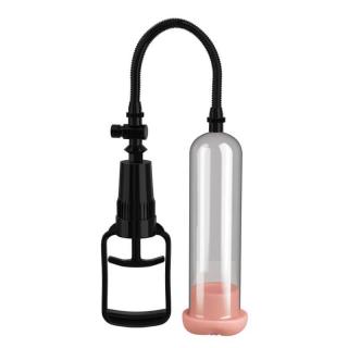 Pipedream Pump Worx Beginner's Pussy Pump - péniszpumpa (fekete-átlátszó-testszínű)
