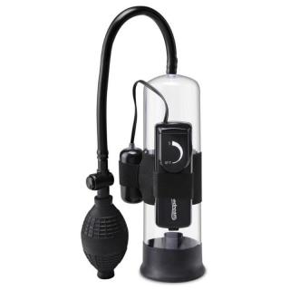Pipedream Pump Worx Beginner's Vibrating Pump - vibrációs péniszpumpa (fekete-átlátszó)