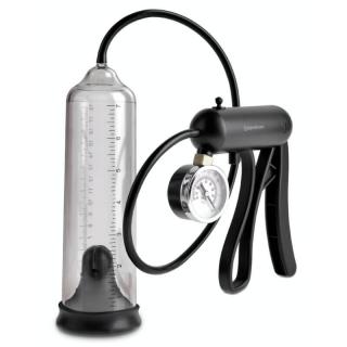 Pipedream Pump Worx Pro-Gauge Power Pump - szilikon péniszpumpa (fekete-átlátszó)