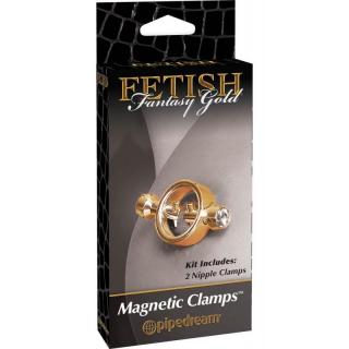 Pipiedream Fetish Fantasy Gold Magnetic Clamps - mellcsipesz (arany)