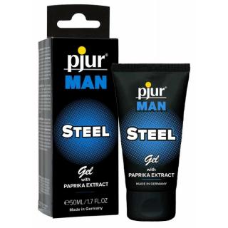 Pjur Man Steel - bőrápoló, stimuláló gél intim területre, férfiaknak (50 ml)