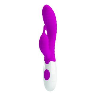 Pretty Love Hyman - szilikon, G-pontos, vízálló, csiklókaros vibrátor - 4,2/20 cm (lila)