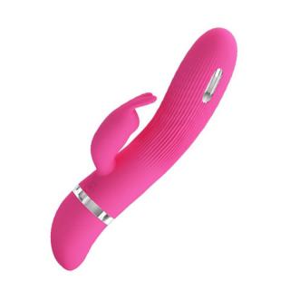 Pretty Love Ingram - szilikon, akkus, G-pontos, vízálló, csiklókaros, nyuszis vibrátor - 6/19,2 cm (rózsaszín)
