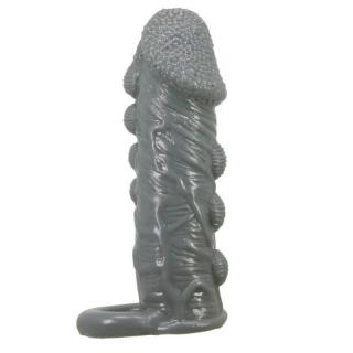 Pretty Love Realistic Penis Sleeve I - vízálló, hosszabbító péniszköpeny - 14 cm (fekete)