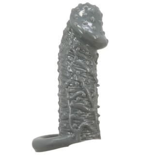 Pretty Love Realistic Penis Sleeve II - vízálló, hosszabbító péniszköpeny - 13 cm (fekete)