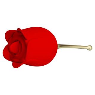 Pretty Love Rose Lover - szilikon, akkus, vízálló, csiklóizgatós vibrátor - 14,2 cm (arany-piros)