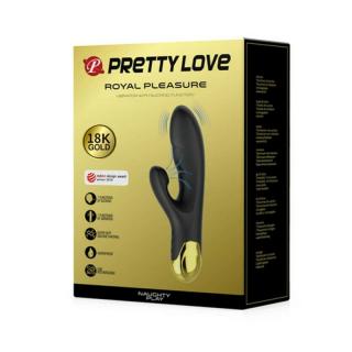 Pretty Love Royal Pleasure Naughty Play - szilikon, akkus, G-pontos, vízálló, csiklókaros vibrátor - 6/19,2 cm (arany-fekete)
