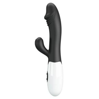 Pretty Love Snappy - szilikon, akkus, csiklóizgatós, vízálló G-pont vibrátor - 19 cm (fekete)