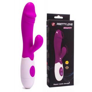 Pretty Love Snappy - szilikon, akkus, csiklóizgatós, vízálló G-pont vibrátor - 4/19,5 cm (lila)