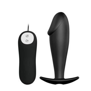 Pretty Love Special Anal Stimulation Plug - szilikon, távirányítós, vízálló anál vibrátor - 10 cm (fekete)