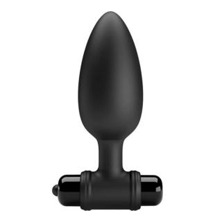 Pretty Love Vibro Plug II - szilikon, vízálló anál vibrátor - 11,8 cm (fekete)