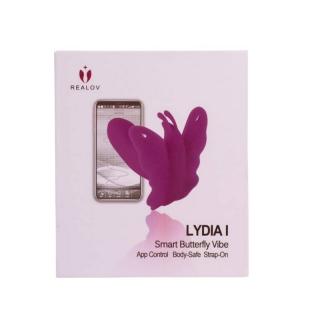 Realov Lydia - szilikon, okos, akkus, vízálló pillangó vibrátor - 8,7 cm (lila)