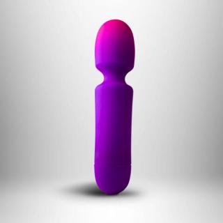 Rocks-Off Glo-Girl Wand - szilikon, vízálló, masszírozó vibrátor - 16,9 cm (lila-rózsaszín)