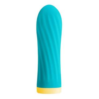 S Pleasures Bullet TwistShout - szilikon, akkus, vízálló, mini vibrátor - 8,5 cm (türkiz)