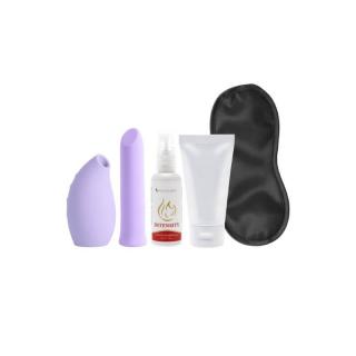 S Pleasures Lovers Kit - vibrátor szett - 8/10/29 cm (lila-fekete)