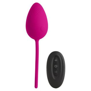 S Pleasures Odette - szilikon, akkus, távirányítós, G-pontos, vízálló vibrációs tojás - 15 cm (fekete-piros)