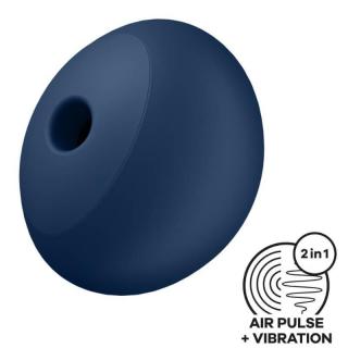 Satisfyer Air Power 4 - szilikon, akkus, vízálló, léghullámos csiklóizgató vibrátor - 8,5 cm (kék)