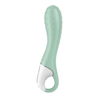Satisfyer Air Pump Vibrator 3 - szilikon, akkus, vízálló G-pont vibrátor - 20,8 cm (zöld)