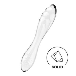 Satisfyer Dazzling Crystal 1 - üveg, vízálló G-pont dildó - 18,2 cm (átlátszó)