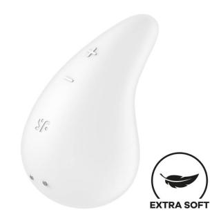 Satisfyer Dew Drop - szilikon, akkus, vízálló, csiklóizgató vibrátor - 8,1 cm (fehér)